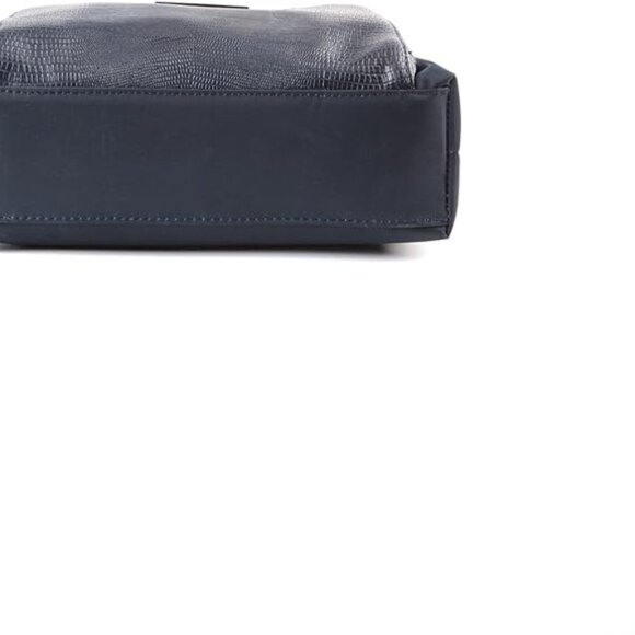 NWT Suzy Levian Navy Nylon Faux Crocodile Front Pocket Crossbody Handbag - Picture 6 of 7